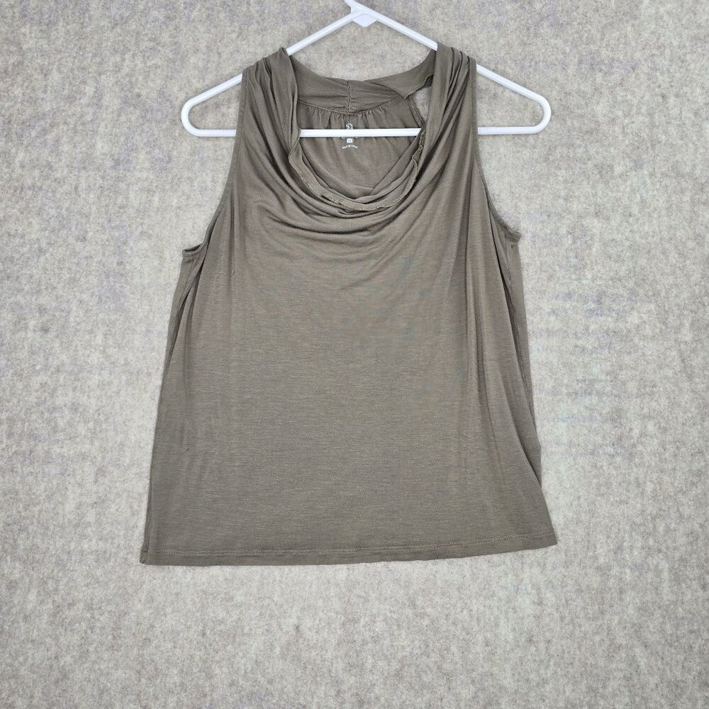 New York & Company Womens Sleeveless Cowl Neck Tank Top Taupe Size M Rayon